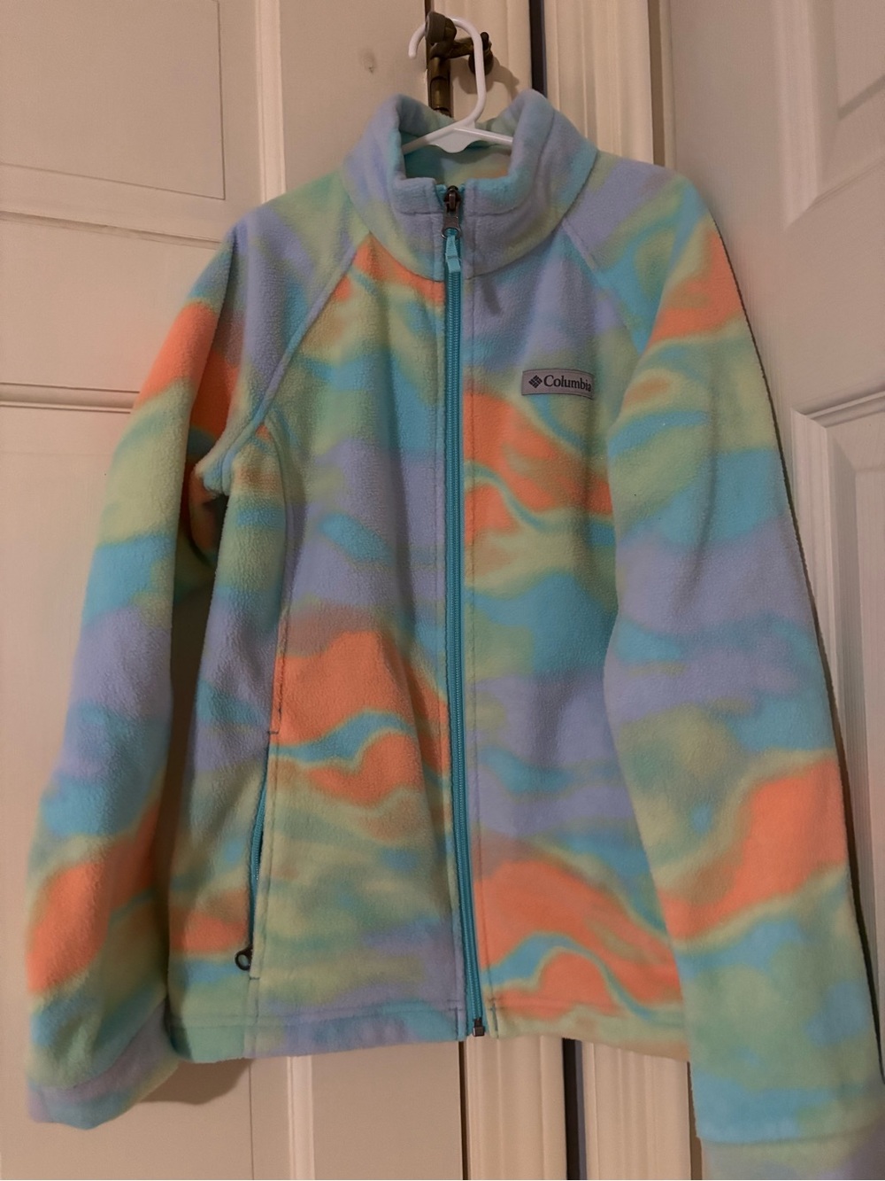 Girls Columbia Pastel Tie-Dye Fleece Jacket size M